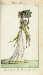 Modieuze vrouw met parasol