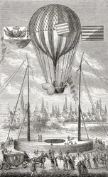 Eerste vlucht met een luchtschip, vanuit Dijon, 12 juni 1784, uit 