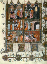De Kruistochten: De inname van Jeruzalem door de Turken en de slachting van de christenen, uit Le Roman de Godefroi de Bouillon