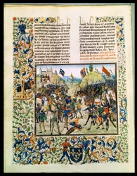 Slag bij Crecy uit de Honderdjarige Oorlog, uit Froissarts Kroniek, 24 augustus 1346