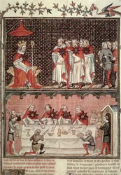 De Dauphin Karel (1338-80) en de Afgevaardigden van de Drie Staten, uit de Grandes Chroniques de France, 1375-79