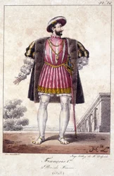 Francois I, Koning van Frankrijk geboren in Cognac in 1494 en overleden in Rambouillet in 1547