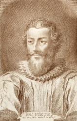 François Viète (1540-1603), illustratie uit Histoire des Mathématiciens door Alexandre Saverien (1720-1805), gepubliceerd in Parijs 1766