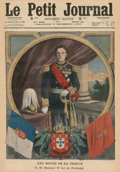 Franse gastheren, Zijne Majesteit Manuel II, Koning van Portugal, voorpagina illustratie uit 