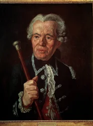 Portret van Markies Bernard Rene Jordan de Launay, gouverneur van de Bastille. Schilderij van de Franse School. 18e eeuw