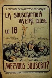 Franse affiche voor oorlogsobligaties uit de Eerste Wereldoorlog, 1914-18