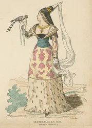Franse kasteelvrouw tijdens het bewind van Karel VI, 1395