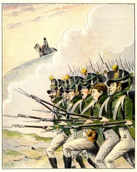 Franse soldaten tijdens de Slag bij Waterloo
