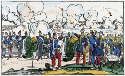 Franse troepen belegerden Rome voor het herstel van de macht van de paus in Rome