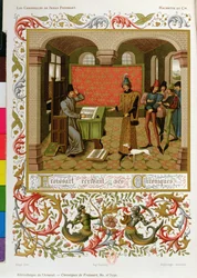 Froissart die zijn kronieken schrijft (facsimile van Ms. 5190)