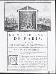 Voorpagina van het eerste hoofdstuk van La Méridienne de Paris door César-François Cassini de Thury, 1744