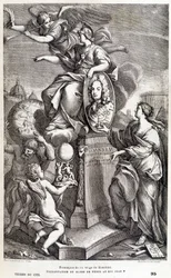 Frontispice van het werk van Bianchini over Venus (ca. 1727) - in 