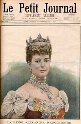 Voorpagina van Franse krant koningin Alexandra van Engeland (1844-1925) echtgenote van koning Edward VII 