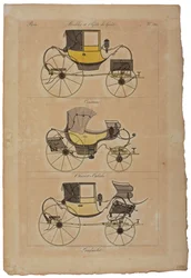 Meubels en smaakvolle objecten, nr. 32, Phaeton Simple (gekleurde gravure)