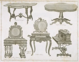 Meubelontwerpen van Lefevre-Chauveaux, uit Album Dessins de Meubles