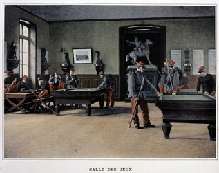 Spelkamer: soldaten spelen biljart en - in 