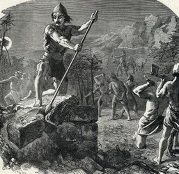 Gideon vernietigt het altaar van Baäl