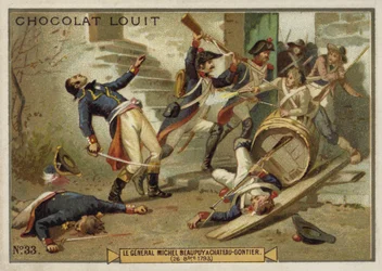 Generaal Michel de Beaupuy gewond bij Chateau-Gontier, Opstand in de Vendée, Franse Revolutie, 26 oktober 1793