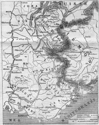 Geografische kaart van het Hertogdom Savoye en het Graafschap Nice