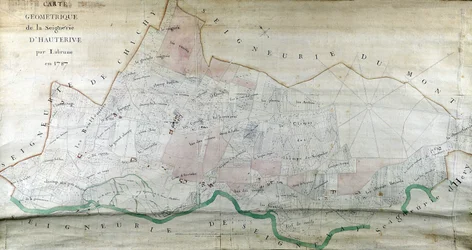 Geometrische kaart van de heerlijkheid Hauterive door Labrune in 1787