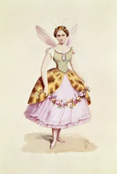 Meisje in een bijenkostuum, het Bonaparte-embleem, gedragen op een verkleedfeest gegeven door Napoleon III en Keizerin Eugenie, 9 februari 1863
