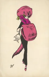 Meisje met vreemde dierenbont outfit