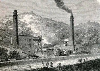 Glyn-pit mijn bij Pontypool, Engeland