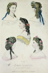 Kapsels van Monsieur Croisat, uit La Mode Illustrée, 1865