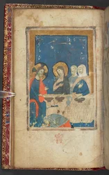 Harley 2928, f.16v, De Maaltijd in het Huis van Simon de Farizeeër