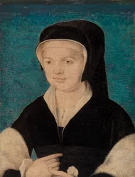 Hoofd van een Vrouw op Blauwe Achtergrond