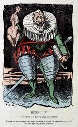 Henri IV (1553 - 1610) en de kip in de pot - in "Histoire de France Tintamarresque" door Touchatout