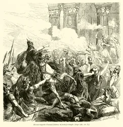 Hircan bestormt Sichem en verbrandt de tempel