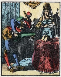 Geschiedenis van Dr. Pulcinella (Polichinelle). Houtsnede van Imaging Pellerin - Epinal, eind 19e eeuw