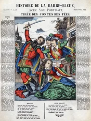 Geschiedenis van Blauwbaard, afbeelding van de ruggengraat 19e eeuw
