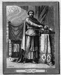 Hugues Capet (940-996) koning van de Franken - Gravure in 