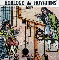 Huyghens klok 1657 (vrije slinger) - gravure, begin 20e eeuw