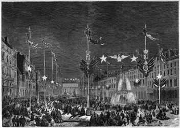 Feestverlichting van een stad