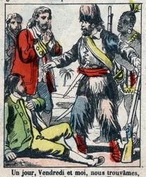Illustratie voor het boek van Daniel Defoe 