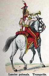 Keizerlijke Garde Napoleon I: Poolse Lansier - Trompet. Plaat uit het boek Les Uniforms de l