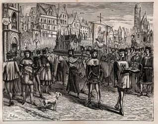 In 1318 riep de bisschop van Parijs de geestelijkheid van de stad bijeen voor de vertaling van de relieken van Saint-Magloire - Een processie begon bij de kerk van Saint-Magloire aan de Rue Saint-Denis en ging via de Rue aux Ours naar de begraafplaats van 