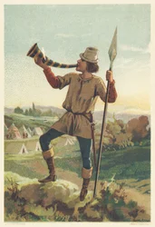 Infanterietrompet in de 14e eeuw