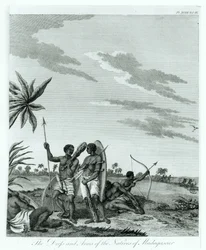 Inwoners van Madagaskar, uit deel 2 van Herinneringen en Reizen van Graaf Benyowsky, gepubliceerd 1790