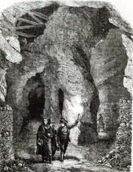 Interieur van de catacomben, Parijs