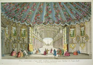 Interieur van een galerij die leidt naar Vauxhall Gardens