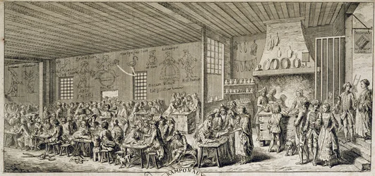 Interieur van een cabaret 