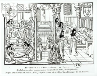 Interieur van het Hotel Dieu ziekenhuis