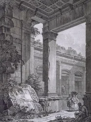 Interieur van de Tempel van Diana, Nimes, uit Antiquités de la France: Vol I, Monuments de Nimes