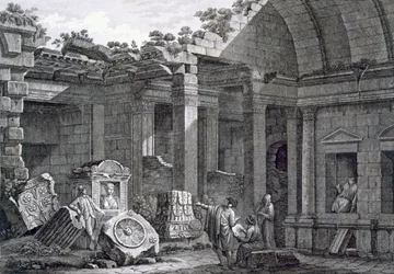 Interieur van de Tempel van Diana, Nimes, uit Antiquités de la France: Vol I, Monuments de Nimes