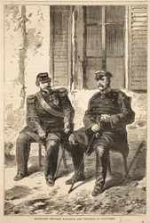 Interview tussen Napoleon en Bismarck in Doncherry, illustratie uit Cassells Geschiedenis van de Oorlog tussen Frankrijk en Duitsland, 1870-1871