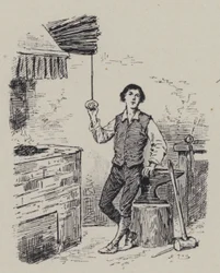 Italiaanse componist Gioachino Rossini als jongen (gravure)